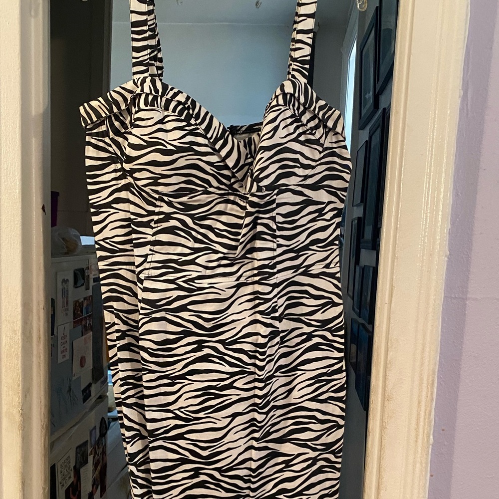 Deadly Dames Vamp dress in Zebra Print